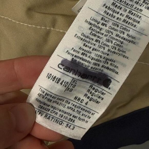 Carhartt Fire Resistant Jackets Duck Navy Blue Quilt Lined XL - Picture 6 of 7